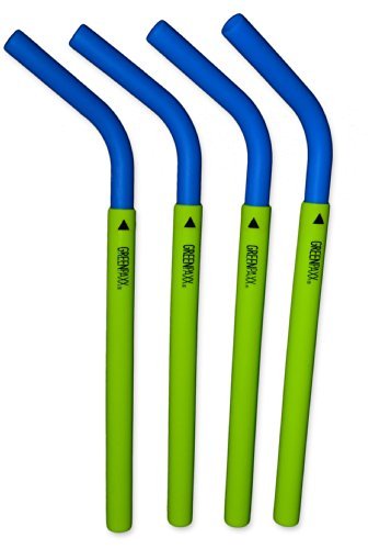 Silicone Reusable Drinking Straws 4 Pack Blue by GreenPaxx Color: Blue Model: (Home & Kitchen)