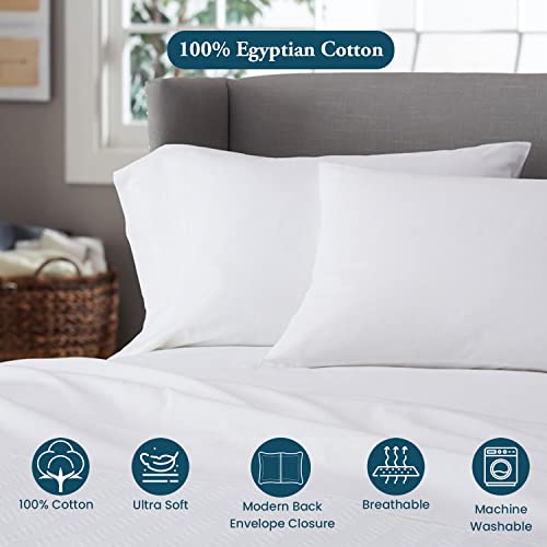 Image of Toddler Travel Pillow case Set of 2, Small Pillow case Cover 100% Egyptian Cotton Decorative Mini Pillow case 500 TC Pillow case with Zipper Closure Toddler 14x20 inch, White Solid