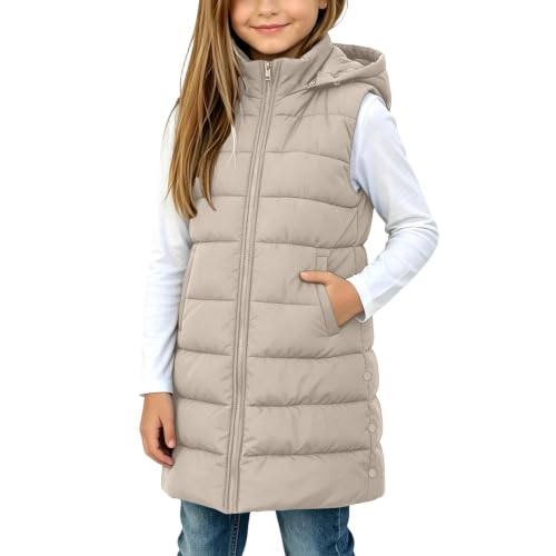 Piuwrlz Boys Girls Long Hooded Puffer Vest Winter Warm Zip Up - image 9