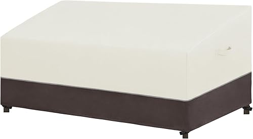 Easy-Going Funda para sofá bicolor para patio, resistente a los rayos UV, funda bicolor para sofá de 2 plazas, impermeable, para muebles de