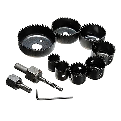 Juego de 11 brocas de sierra con punta de carburo para madera y metal