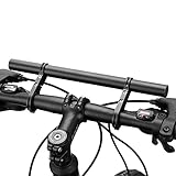 Bicycle Handlebar Extender, Aluminum Alloy Lightweight Phone Light Bike Extension Bracket Mounting Rack for Holding Bicycle Speedometer, Phone Light Mount Holder(Black)
