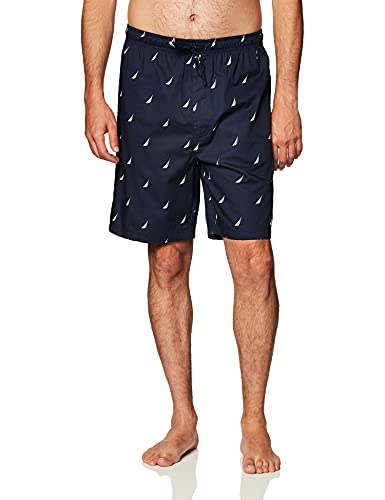Image of Nautica Men's Soft Woven 100% Cotton Elastic Waistband Sleep Pajama Short