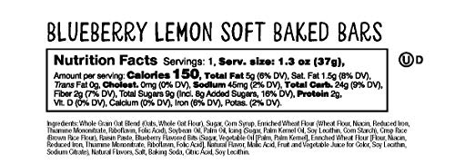Zee Zees Blueberry Lemon Soft Baked Snack Bars, 1.3 oz, 30 pack, Nut Free, Whole Grain, Safe for School, On-The-Go, Kosher, Allergy Friendly