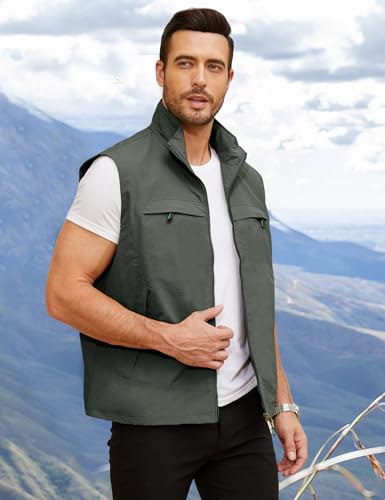 Image of Gihuo Mens Vest Casual Lightweight Vests Summer Sleeveless Jackets for Travel Hiking Fishing
