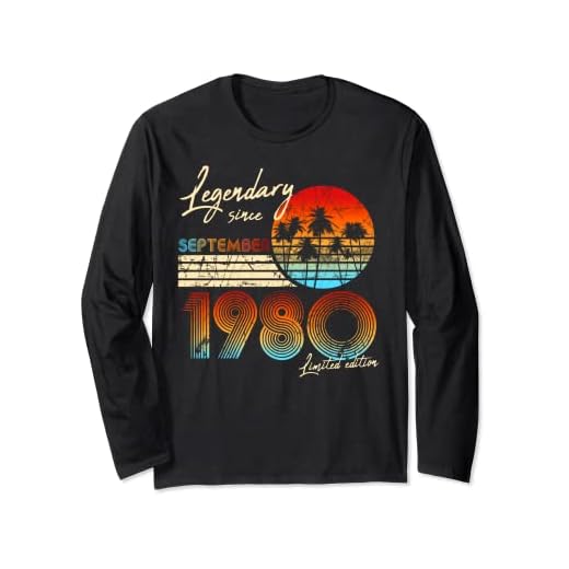 Para hombre nacido en septiembre de 1980 regalo de cumpleaños 40 años Manga Larga