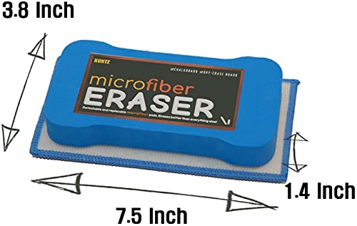 Huntz Dustless Chalk With Microfiber Eraser (Washable & Reusable) (12 White Chalks 12 Colored Chalks With Eraser) #TOP5