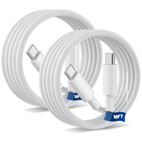 USBC to USBC Cable for iPhone 15 16 17 Charger Cable 3M 60W Type -C Fast Charging Lead Wire for Apple iPhone 17 16 15 Series MacBook iPad Pro/Air Samsung Galaxy S26/S25 [2Pack]