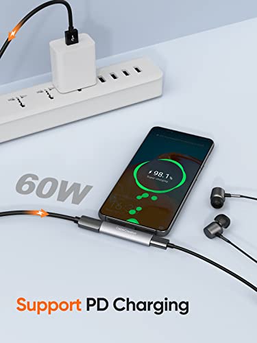 Image of CableCreation USB C Splitter Audio and Charging, USB-C Audio Adapter, Type C Splitter for New iPad Pro, MacBook Air, Galaxy S23 ultra, S9, S10, S20, S21 Ultra, S22, iphone 15