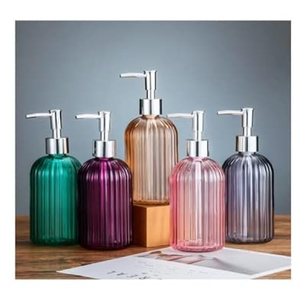 Soap Dispenser Shampoo Bottle Shower Gel Storage Box Portable Glass Liquid Soap Dispenser Pump Kitchen Bathroom Accessories Empty Press Pump Bottles (Color : B-1) (B 1)
