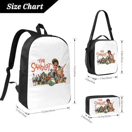 The Sandlot Forever 3 Pcs Backpack Combo - Stylish Rucksack, Thermal Lunch Tote & Zipper Pen Case, Multi-Purpose Carry Set For Work & Outings4