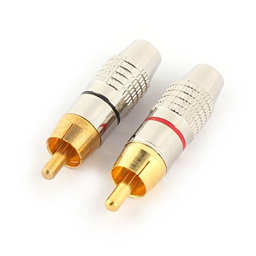 uxcell Adaptador Conector de Video RCA Macho 10 Piezas miniatura 2