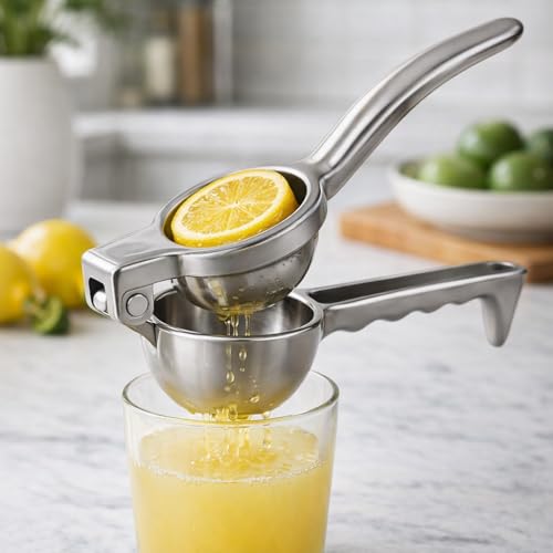 Image of Aluminium Lemon Squeezer | Heavy Duty Manual Nimbu Squeezer | Rust-Proof Citrus Juicer Press for Lemon, Lime & Orange | Easy Grip Handle | Nimbu Paani Maker for Home Kitchen