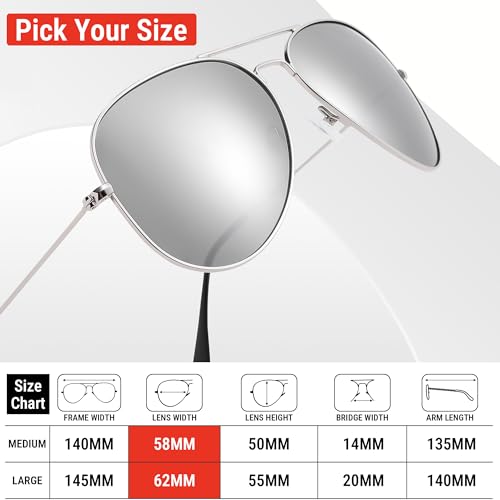 Image of Pro Acme Aviator Sunglasses for Men Women Classic Polarized UV400 Protection