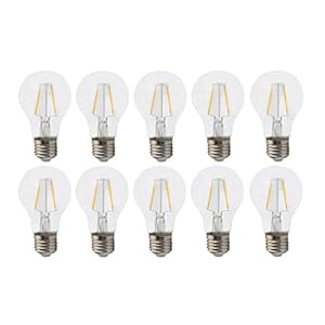 10-pack niet dimbaar AC 110-130V 2W A60 E26 schroef LED klassieke gloeilamp, 20W gloeilampen vervanging, warm wit 2700K