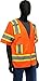 West Chester 47307 Class 3 High Visibility Surveyor Safety Vest Two Tone Short-Sleeved: Orange, 4X-Large