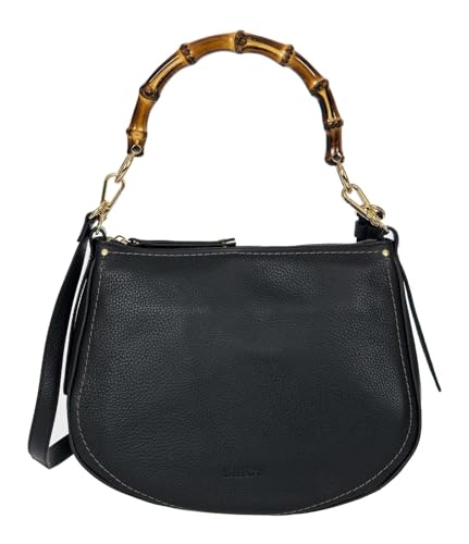 Sac à épaule bandoulière Bric's Gondola noir en cuir souple italien