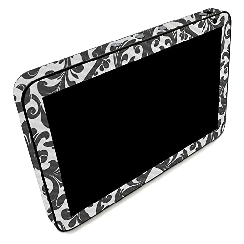 Image of MightySkins Carbon Fiber Skin Compatible with Amazon Echo Show 8 (Gen 2) - Black Damask | Protective, Durable Textured Carbon Fiber Finish | Easy to Apply | Made in The USA