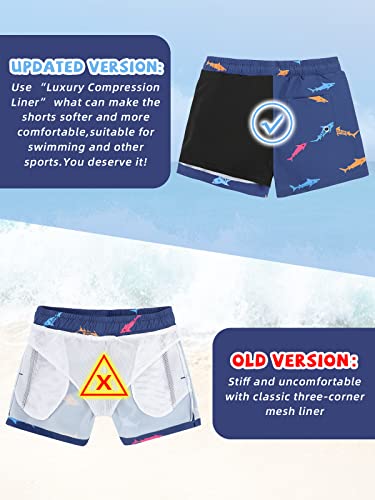 Century Star Boys Swim Trunks With Boxer Brief Liner Boys Swimwear Quick Dry Bathing Suit Toddler Swim Trunks Boys Swim Set 2-12 T Pink Pineapple 10-12 Years #TOP5