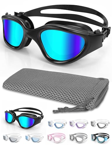 Lunettes de natation antibuée et polarisées pour adultes et adolescents en piscine