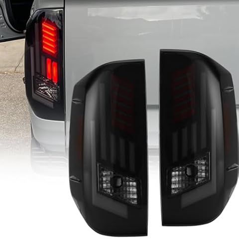 Nixon Offroad LED Tail Light Assembly for 2014-2021 Toyota Tundra, 3D Sequential Turn Signal Rear DRL Light, LH & RH Tundra Taillights, Tail Lamp Multi-Function Backup Reverse Brake Light Smoke Lens Cover