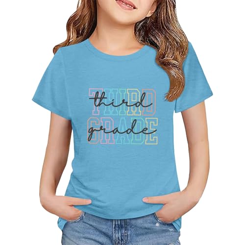 Kindergarten Shirts for Kids Toddler Third Grade Letter Print Back to School T-Shirt First Day of School Outfits