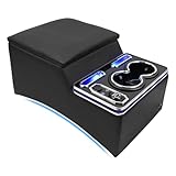 Center Console Armrest Organizer with Upgraded 7-Color Mood Lighting Center Console for Truck & Minivan & Car & SUV Cab Front Seat Bench Seat Storage Box (Update)