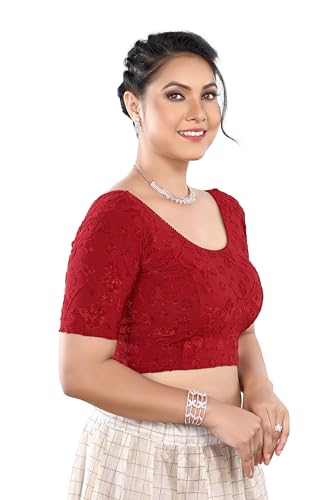 Image of Stay On Trend: Fashion Readymade Blouses for Women,Round Neckline Terry Jacquard Fabric.