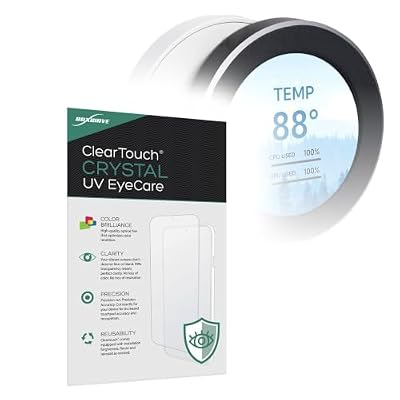 BoxWave Screen Protector Compatible With WOWNOVA Circular Temp Monitor (2.1 in) - ClearTouch Crystal Anti-UV EyeCare (2-Pack), Filters out Harmful Blue Light Reduce Fatigue