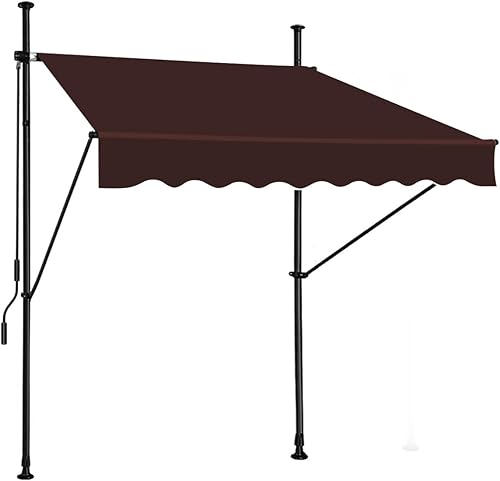 ULTREK Toldo retráctil manual  Parasol para exteriores sin tornillos de 78 pulgadas  Cubierta de pérgola ajustable con protección UV  Toldo 100%