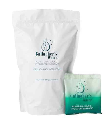 Gallaghers Water 12 Pack All-Natural Equine Hydration Treat - Enhancement Powder Mix Horse Drink Treat to Help Encourage to Drink Water - Made with All Natural Ingredients FEI Compliant