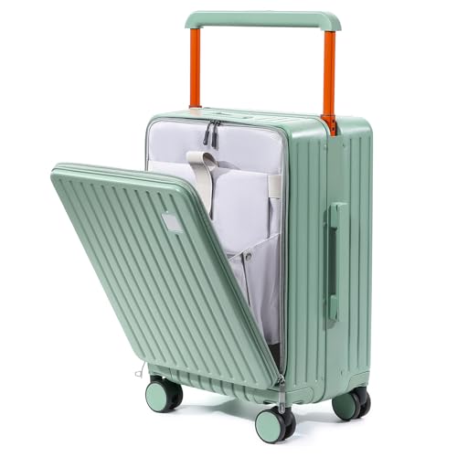 Joyway Hardshell Carry on Luggage Airline Approved with Front Pocket, Lightweight Hardside 20 Inch Suitcase with Spinner Wheels and TSA Lock (Green, Carry on Luggage-20 In)