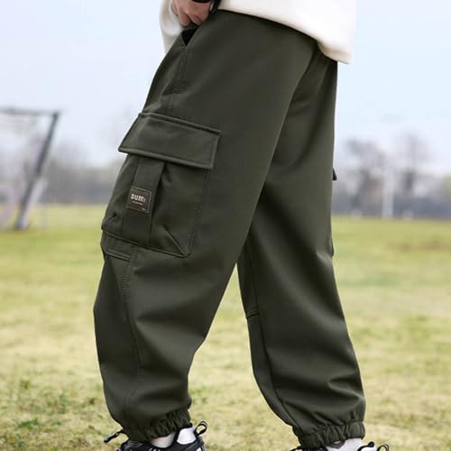 Boys Baggy Harem Joggers Lightweight Fall Fashion Waterproof Elastic Waist Work Cargo Pants Casual Sports Sweatpants3
