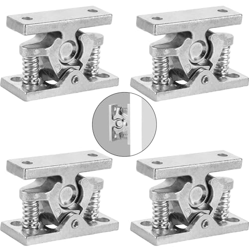 YAYODS Lot de 4 butoirs de porte en alliage de zinc - 6,5 x 4,2 cm - Support de porte lourd avec ressort - Butoir de porte argenté pour jardin, chambre à coucher, salon, garage - Accessoires de