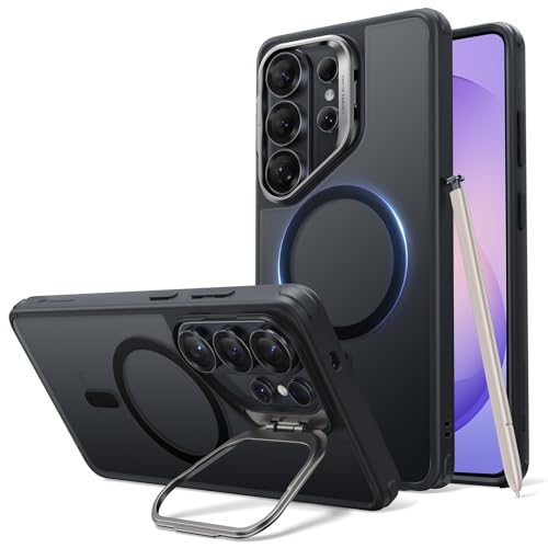 ESR for Samsung Galaxy S26 Ultra Phone Case with Stash Stand Compatible with MagSafe Military-Grade Protection Magnetic Case for Scratch-Resistant Back Cover Frosted Black