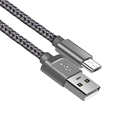 Micro USB Cable Android Charger Cable. Fast Charging Cable Nylon Braided Lead for Samsung Galaxy S7 Edge S6 S5 J7 J6 J5 J3 Note 5 A6 A10 Huawei Y7 Y6 Kindle Xbox PS4 (1 Meter)