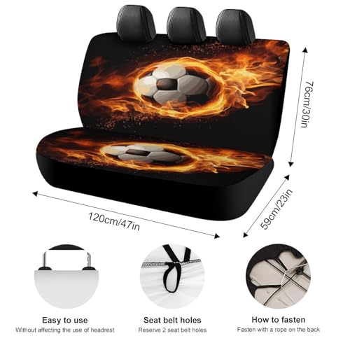 Fundas de asiento de coche lavables para perros con estampado de fútbol 2