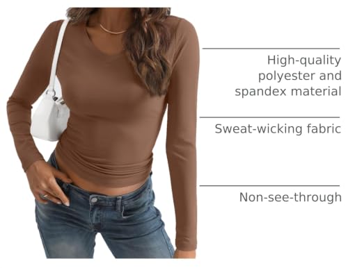 Image of Trendy Queen Womens Long Sleeve Shirts 2026 Fall Fashion Basics Crop Tops