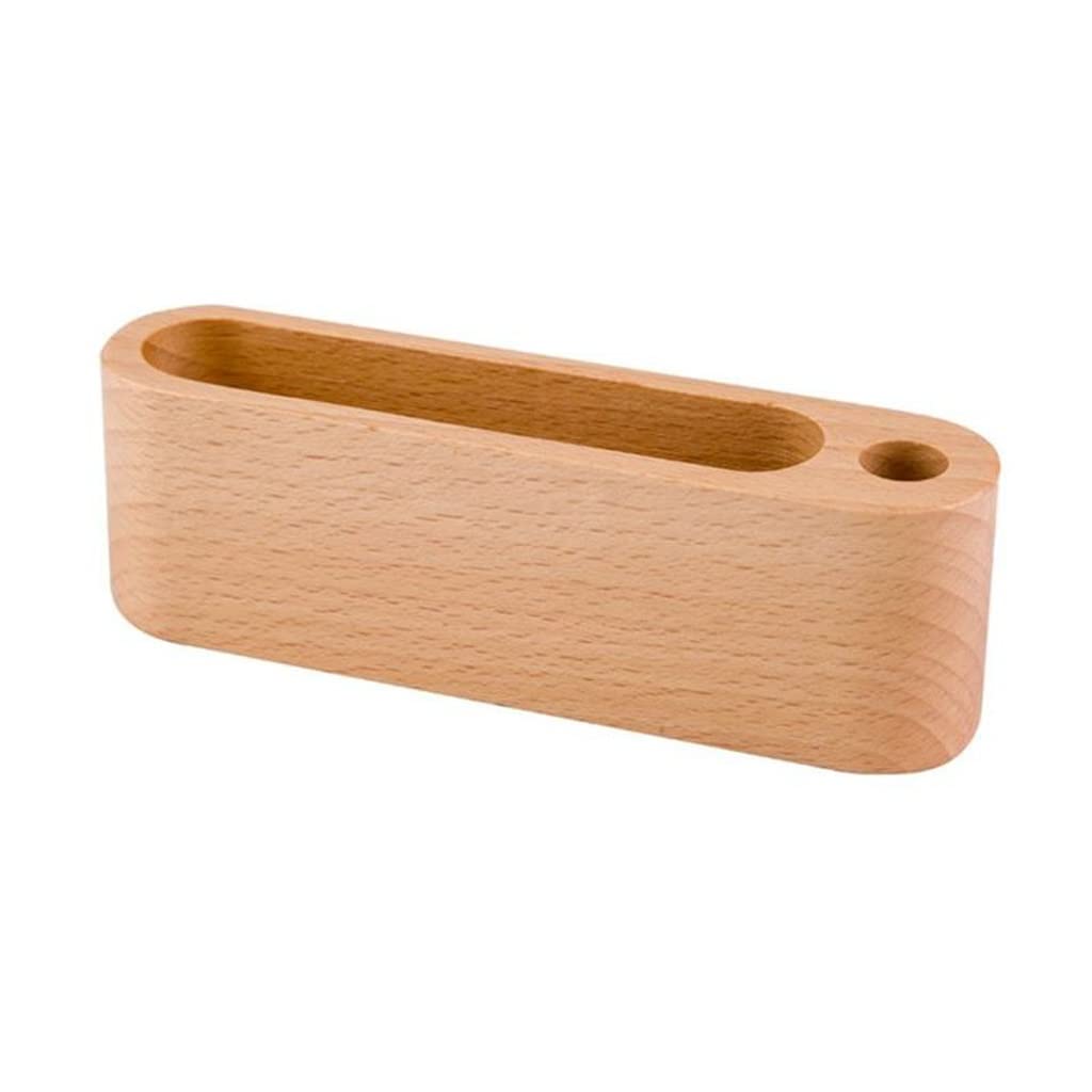 MOBYGKFY Black Walnut Beech Wood Stand Office Desk Wooden Business Card Holder Organizer Pen Storage Box
