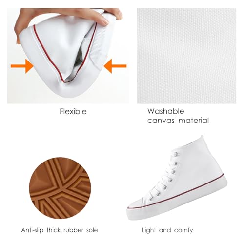 Womens Canvas Sneakers High Top Lace ups Casual Walking Shoes4