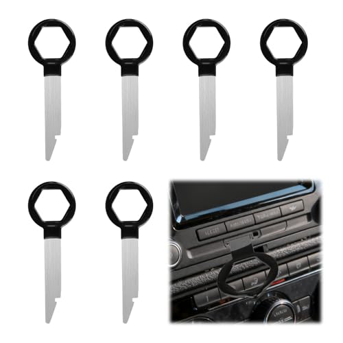 Funver 6Pcs Cle Extraction Autoradio,Outils de Démontage Autoradio,extracteur autoradio,Compatibles avec A3 A4 T5