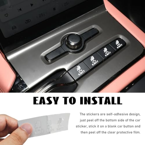 Image of KVAEY 2PCS Eject Blank Car Button Stickers, Funny Seat Eject Vinyl Decal Fits All Blank Buttons, Novelty Eject Dash Switch Labels Unused Button Decor for Truck SUV, Car Accessories (M)