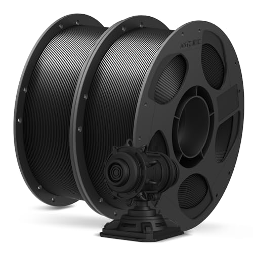 Image of ANYCUBIC PLA Plus (PLA+), 3D Printer Filament 1.75mm Bundle, High Toughness, Dimensional Accuracy + /- 0.02mm, Print with Most FDM 3D Printers, 1KG Reusable Spool, 2kg, Black + Black