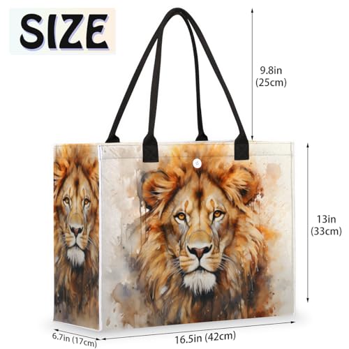 Artistic Lion Tote Bag for Women Large Beach Bag Reusable Tote Bags for Work Travel Beach Shopping2