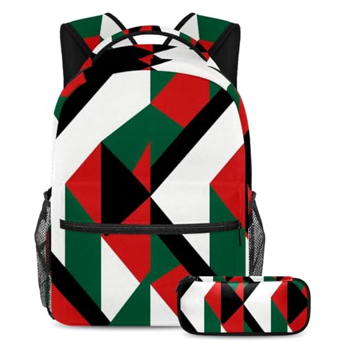 Cartable palestinien large avec trousse scolaire pack de 2 sacs à dos ados