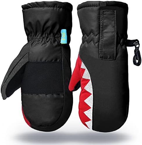 7-Mi Kid and Baby Easy on Wrap Mittens Winter Warm Sport Ski Gloves for 3-7 Years Old