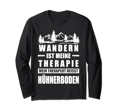 Hühnerboden Berg Gipfelkreuz Berghütte Langarmshirt