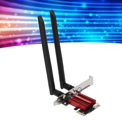 LICAEVEY tarjeta WiFi PCIe 1200Mbps, doble banda 2.4GHz y 5GHz, adaptador de red inalámbrico con 2 antenas para PC de escritorio, PCI Express Gigabit LAN para juegos y streaming miniatura 5
