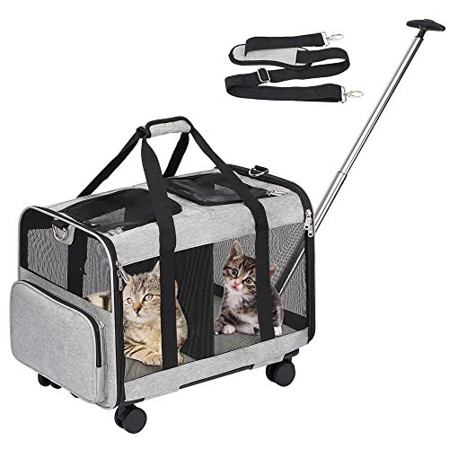 Bolsa Transporte Pet Luxo Com Rodinhas Dupla Cães Gatos