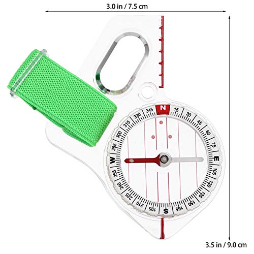 NUOBESTY Bússola de acrílico multifuncional para acampamento ao ar livre, régua de bolso, ferramenta